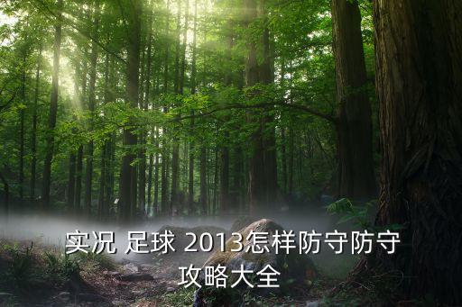  實(shí)況 足球 2013怎樣防守防守攻略大全