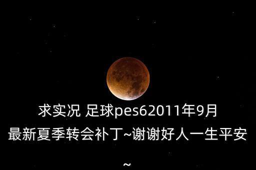 求實(shí)況 足球pes62011年9月最新夏季轉(zhuǎn)會(huì)補(bǔ)丁~謝謝好人一生平安~