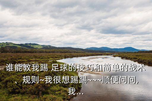 誰(shuí)能教我踢 足球的技巧和簡(jiǎn)單的戰(zhàn)術(shù)、規(guī)則~我很想踢踢~~~順便問(wèn)問(wèn),我...