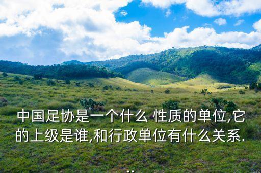 中國(guó)足協(xié)是一個(gè)什么 性質(zhì)的單位,它的上級(jí)是誰(shuí),和行政單位有什么關(guān)系...