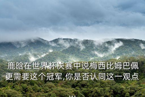  鹿晗在世界杯決賽中說梅西比姆巴佩更需要這個冠軍,你是否認(rèn)同這一觀點...