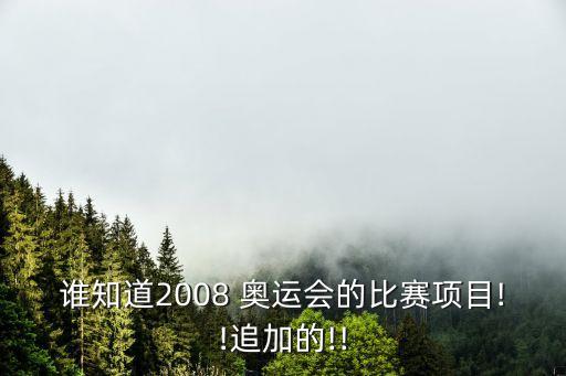 誰知道2008 奧運(yùn)會(huì)的比賽項(xiàng)目!!追加的!!