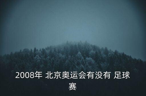 2008年 北京奧運會有沒有 足球賽