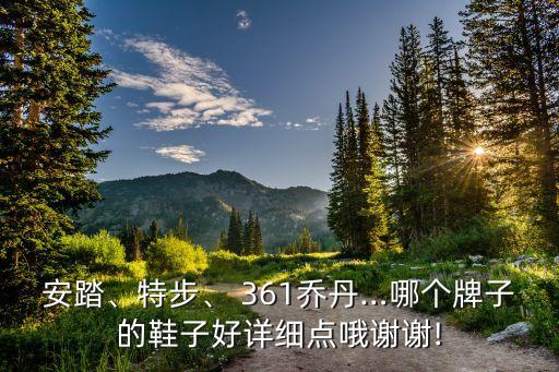 安踏、特步、 361喬丹…哪個牌子的鞋子好詳細點哦謝謝!