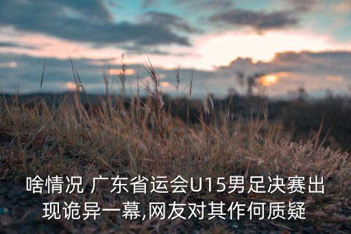 啥情況 廣東省運(yùn)會(huì)U15男足決賽出現(xiàn)詭異一幕,網(wǎng)友對(duì)其作何質(zhì)疑