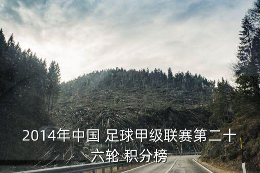 2014年中國 足球甲級聯(lián)賽第二十六輪 積分榜