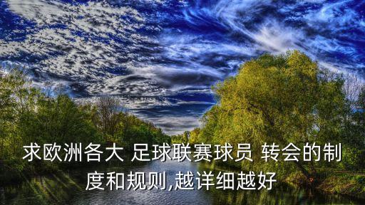 求歐洲各大 足球聯(lián)賽球員 轉(zhuǎn)會的制度和規(guī)則,越詳細越好