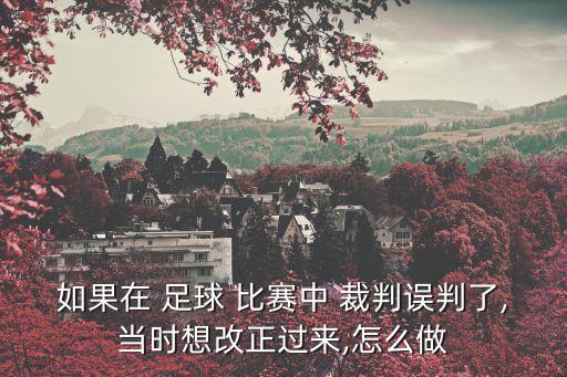 如果在 足球 比賽中 裁判誤判了,當時想改正過來,怎么做