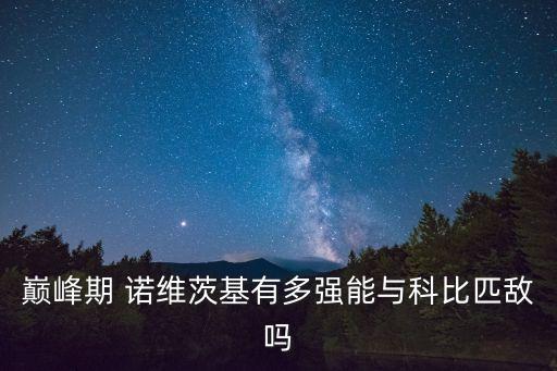 巔峰期 諾維茨基有多強(qiáng)能與科比匹敵嗎